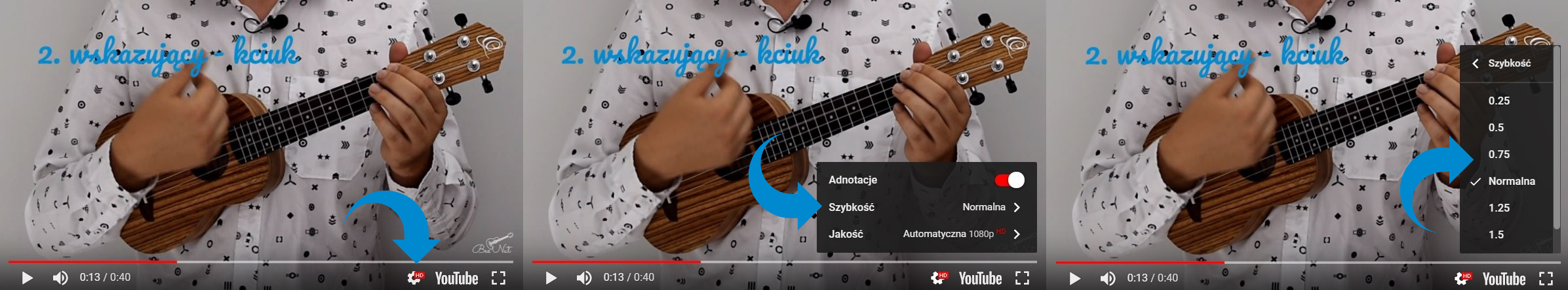 bicie na ukulele